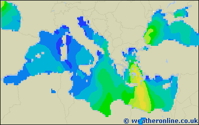 Balearic Islands - Výška vln - St, 16 08, 20:00 SELČ