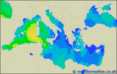 Ionian Sea - Výška vln - Ne, 20 08, 20:00 SELČ