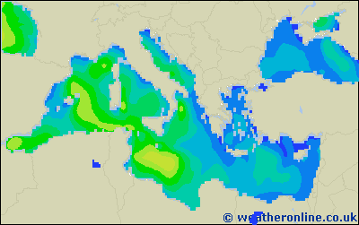 Ionian Sea - Výška vln - Po, 21 08, 14:00 SELČ
