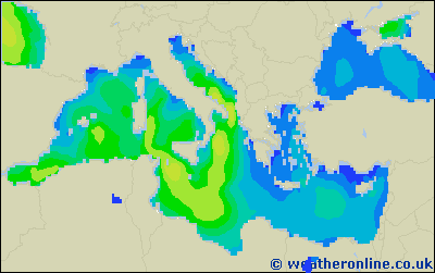 Ionian Sea - Výška vln - Po, 21 08, 20:00 SELČ