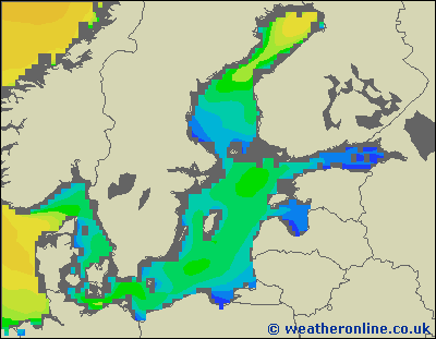 Baltic Sea SE - Výška vln - Po, 21 08, 02:00 SELČ