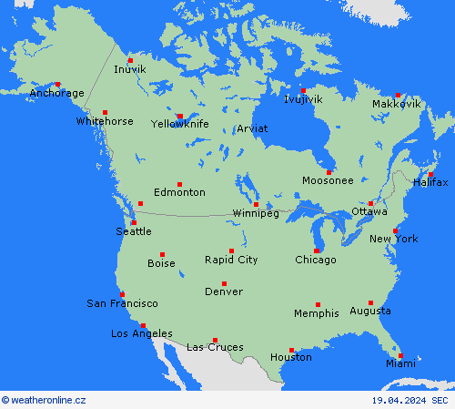   Severní Amerika Předpovědní mapy