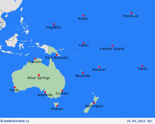   Oceánie Předpovědní mapy
