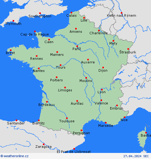  Francie Evropa Předpovědní mapy