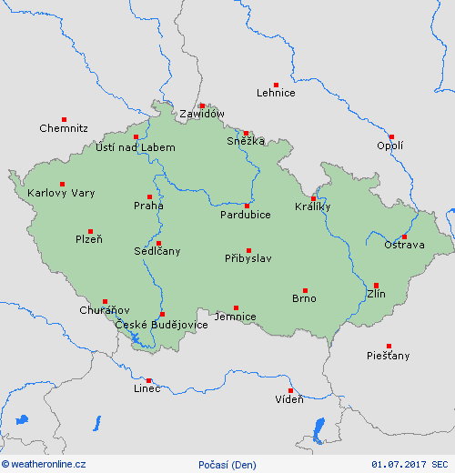 přehled Česko Česko Předpovědní mapy