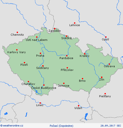přehled Česko Česko Předpovědní mapy