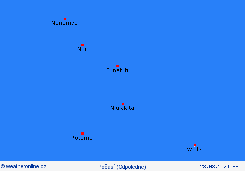 přehled Tuvalu Oceánie Předpovědní mapy