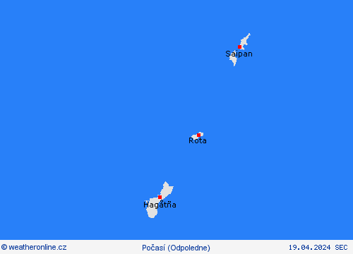přehled Mariany Oceánie Předpovědní mapy