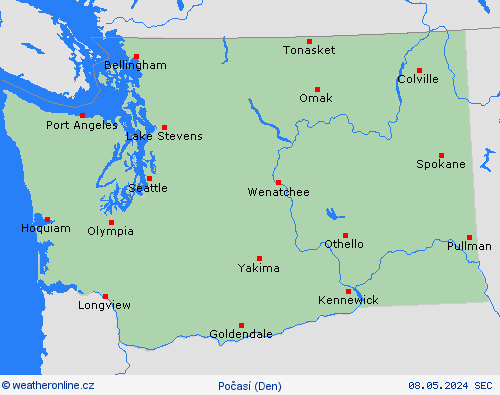 přehled Washington Severní Amerika Předpovědní mapy