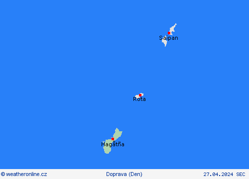 počasí a doprava Guam Oceánie Předpovědní mapy