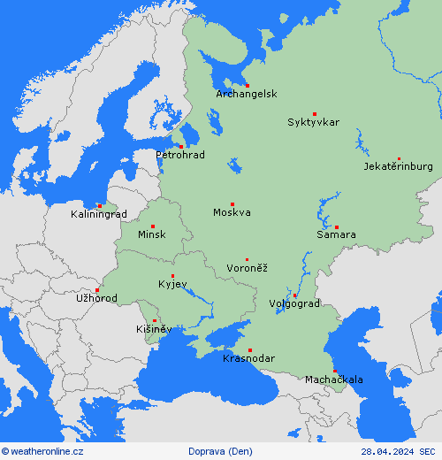 počasí a doprava  Evropa Předpovědní mapy