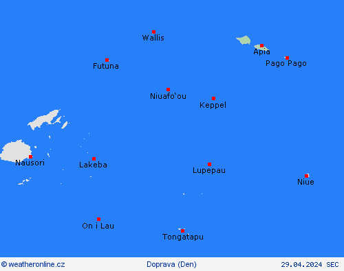 počasí a doprava Samoa Oceánie Předpovědní mapy
