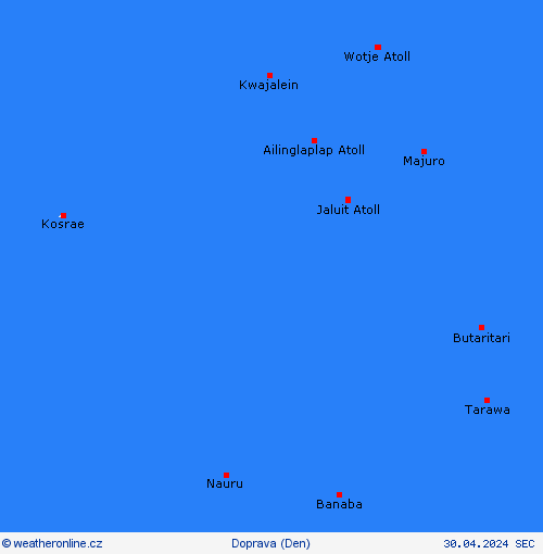 počasí a doprava Marshallovy ostrovy Oceánie Předpovědní mapy