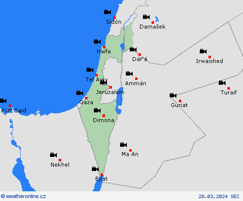 webová kamera Izrael Asie Předpovědní mapy