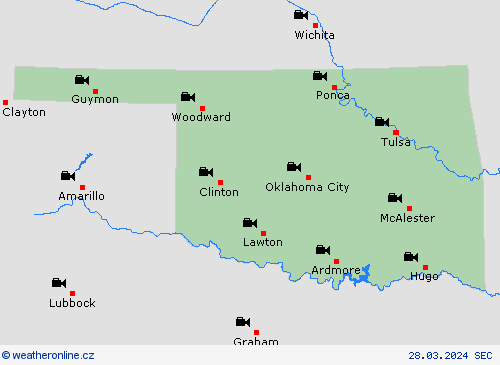 webová kamera Oklahoma Severní Amerika Předpovědní mapy