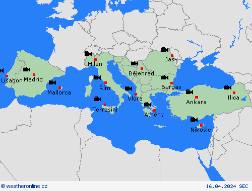 webová kamera  Evropa Předpovědní mapy