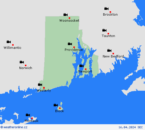 webová kamera Rhode Island Severní Amerika Předpovědní mapy