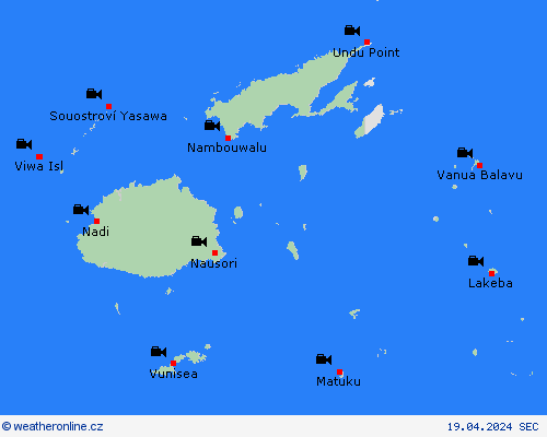 webová kamera Fidži Oceánie Předpovědní mapy