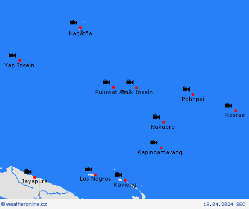 webová kamera Mikronésie Oceánie Předpovědní mapy
