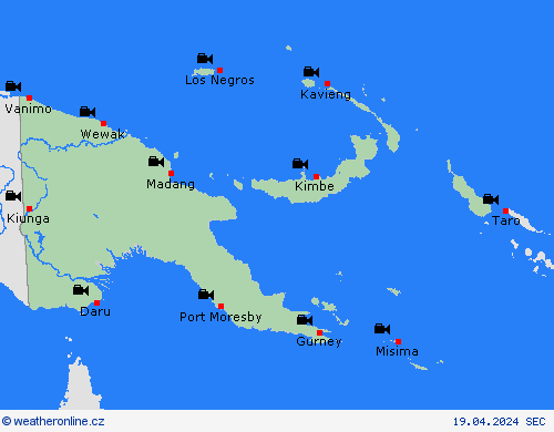 webová kamera Papua-Nová Guinea Oceánie Předpovědní mapy