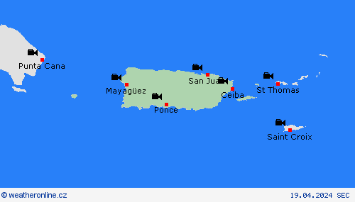webová kamera Portoriko Střední Amerika Předpovědní mapy