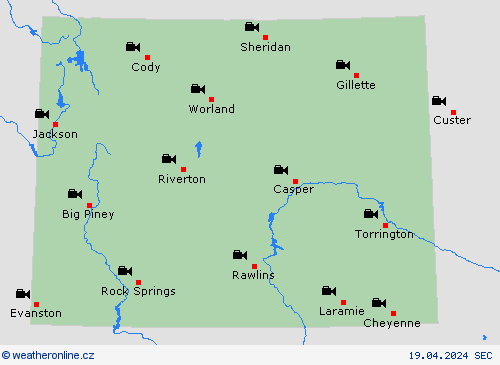 webová kamera Wyoming Severní Amerika Předpovědní mapy