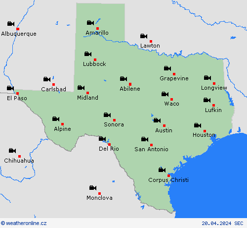 webová kamera Texas Severní Amerika Předpovědní mapy
