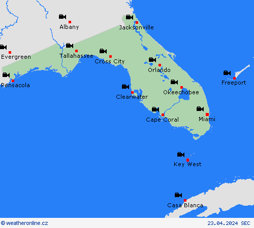 webová kamera Florida Severní Amerika Předpovědní mapy