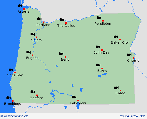 webová kamera Oregon Severní Amerika Předpovědní mapy