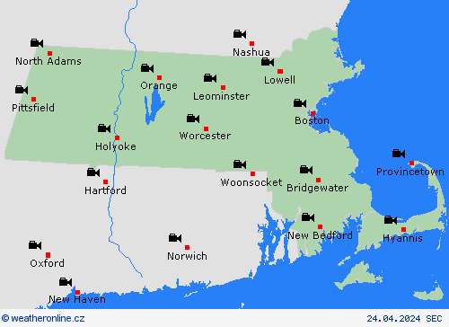 webová kamera Massachusetts Severní Amerika Předpovědní mapy