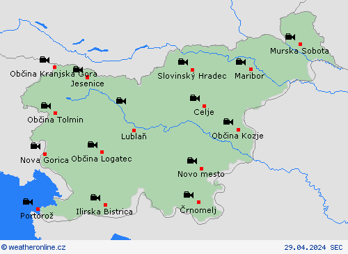 webová kamera Slovinsko Evropa Předpovědní mapy
