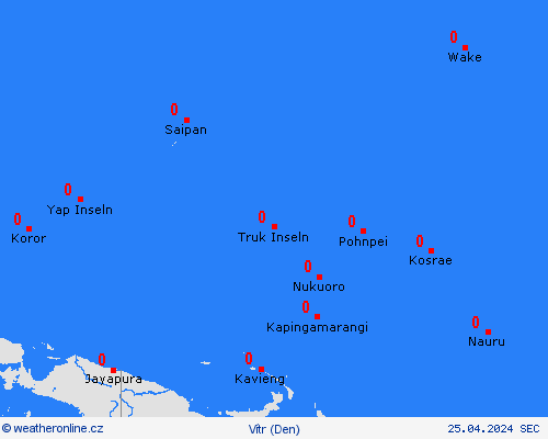 vítr Nauru Oceánie Předpovědní mapy
