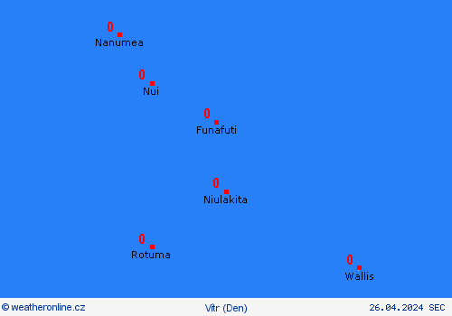 vítr Tuvalu Oceánie Předpovědní mapy