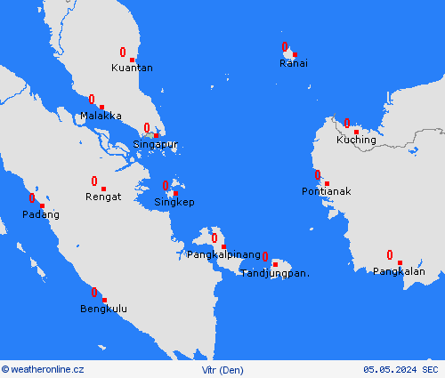 vítr Singapur Asie Předpovědní mapy