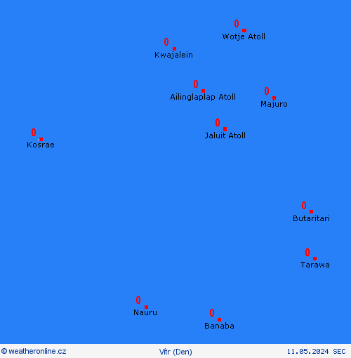 vítr Marshallovy ostrovy Oceánie Předpovědní mapy