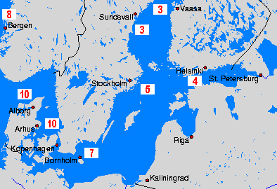 Baltské moře Mapy teploty moře