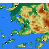 Nearby Forecast Locations - Milas- Bodrum (Letiště) - Mapa