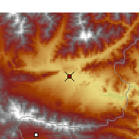 Nearby Forecast Locations - Džalálábád - Mapa