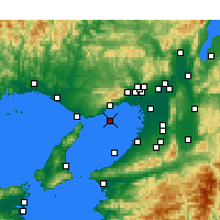Nearby Forecast Locations - Kóbe Letiště - Mapa
