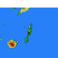 Nearby Forecast Locations - New Tanegashima (Letiště) - Mapa