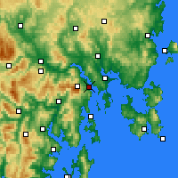 Nearby Forecast Locations - Hobart - Mapa