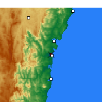 Nearby Forecast Locations - Moruya (Letiště) - Mapa