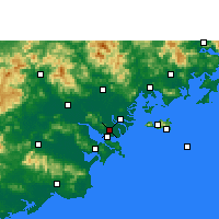 Nearby Forecast Locations - Šan-tchou Letiště - Mapa