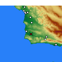 Nearby Forecast Locations - Lompoc (Letiště) - Mapa