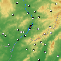 Nearby Forecast Locations - Uherské Hradiště - Mapa