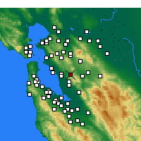 Nearby Forecast Locations - Castro Valley - Mapa