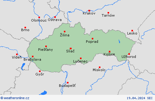 Slovensko Evropa Předpovědní mapy