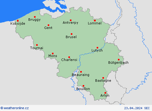  Belgie Evropa Předpovědní mapy
