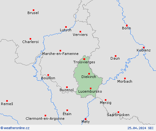  Lucembursko Evropa Předpovědní mapy