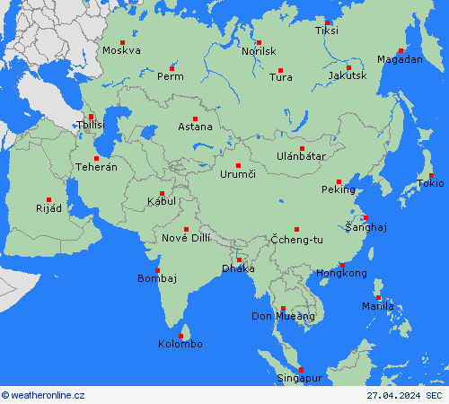   Asie Předpovědní mapy